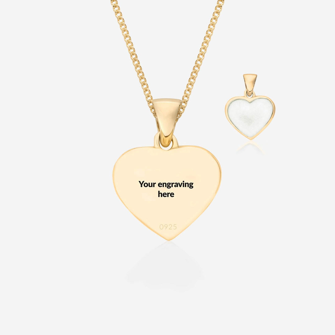 Gold Heart Breast Milk Necklace | Breast Milk Necklace | Featherlings UK