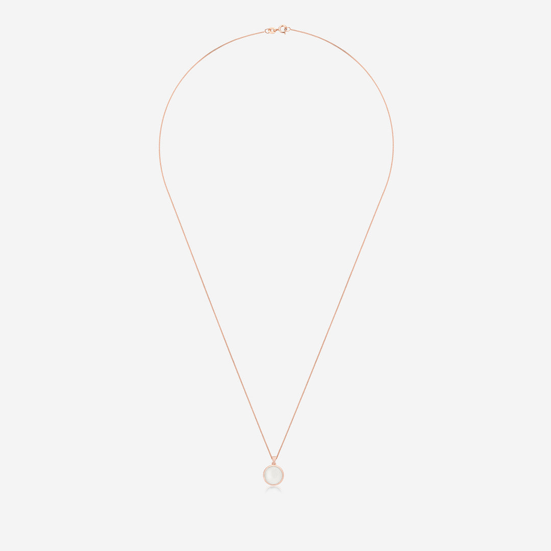 Large Rose Gold Round Breast Milk Necklace | Breast Milk Necklace | Featherlings UK