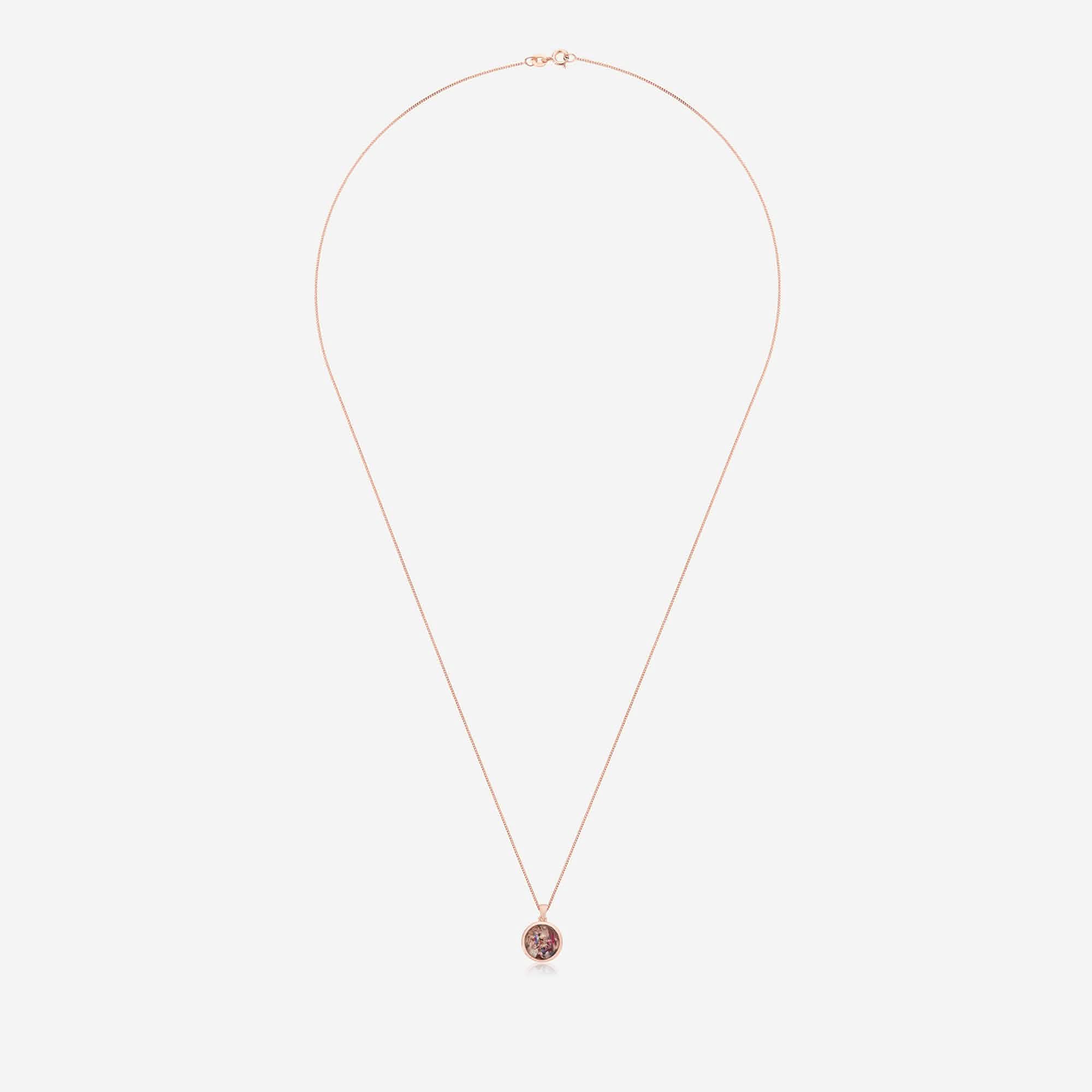 Large Rose Gold Flower Necklace | Dried Flower Jewellery | Featherlings UK