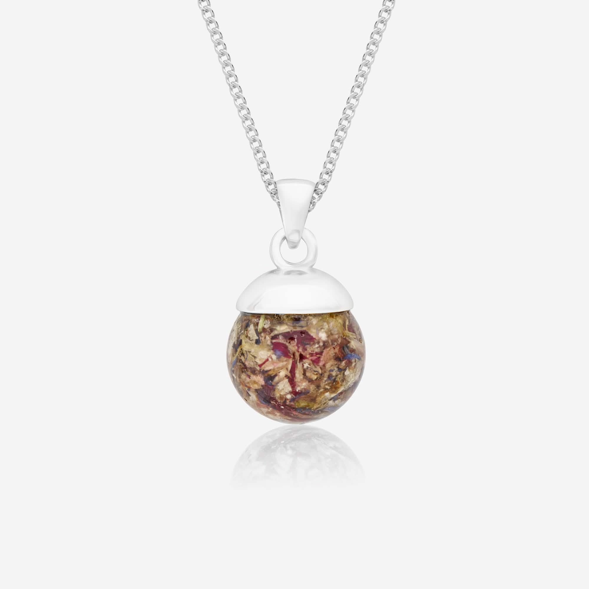 Flower Ball Necklace | Dried Flower Jewellery | Featherlings UK