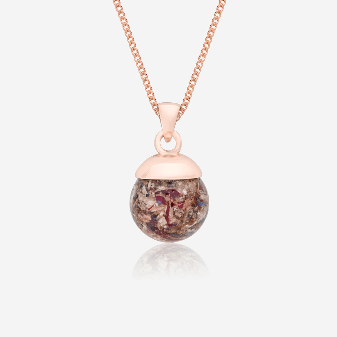 Flower Rose Gold Necklace | Dried Flower Jewellery | Featherlings UK