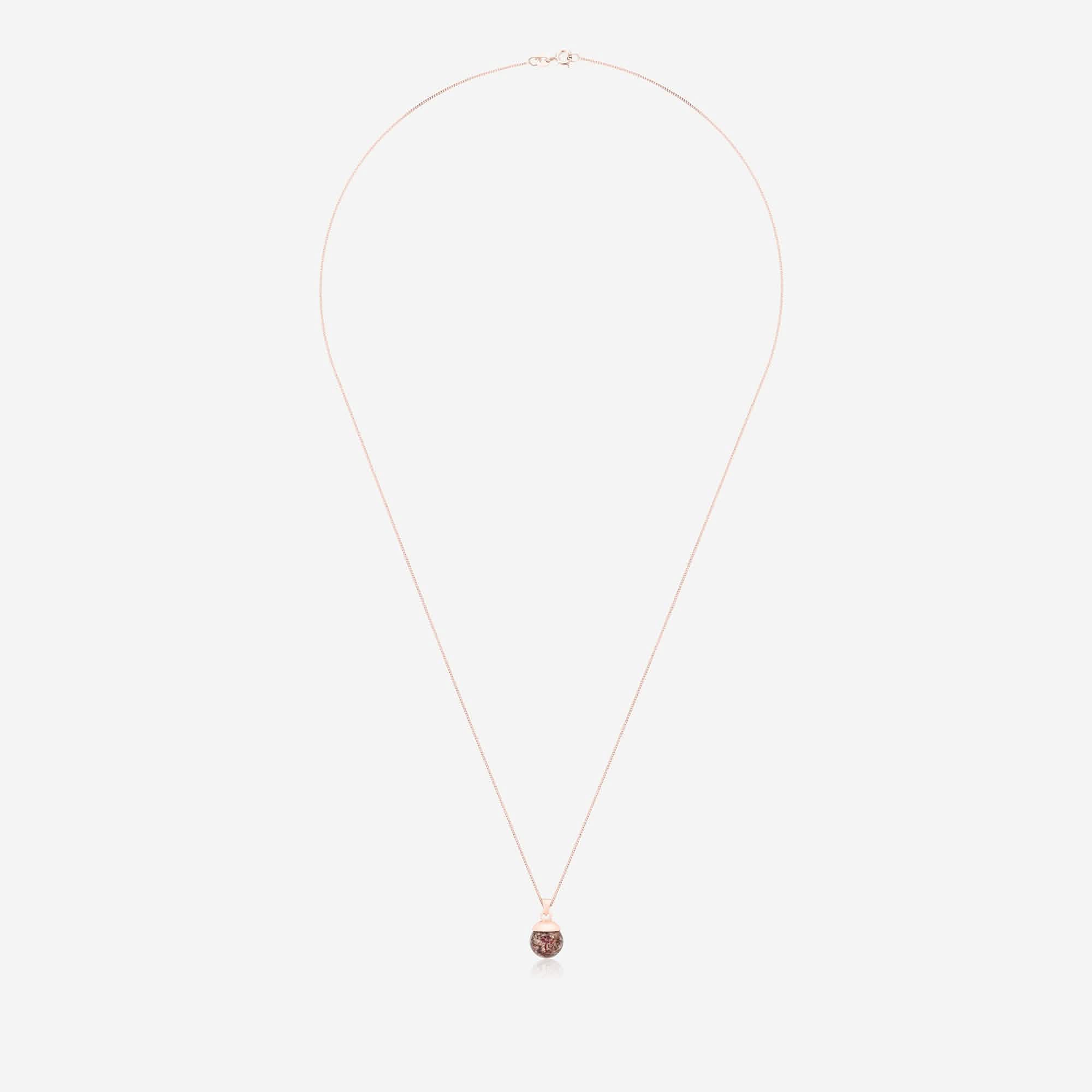 Flower Rose Gold Necklace | Dried Flower Jewellery | Featherlings UK