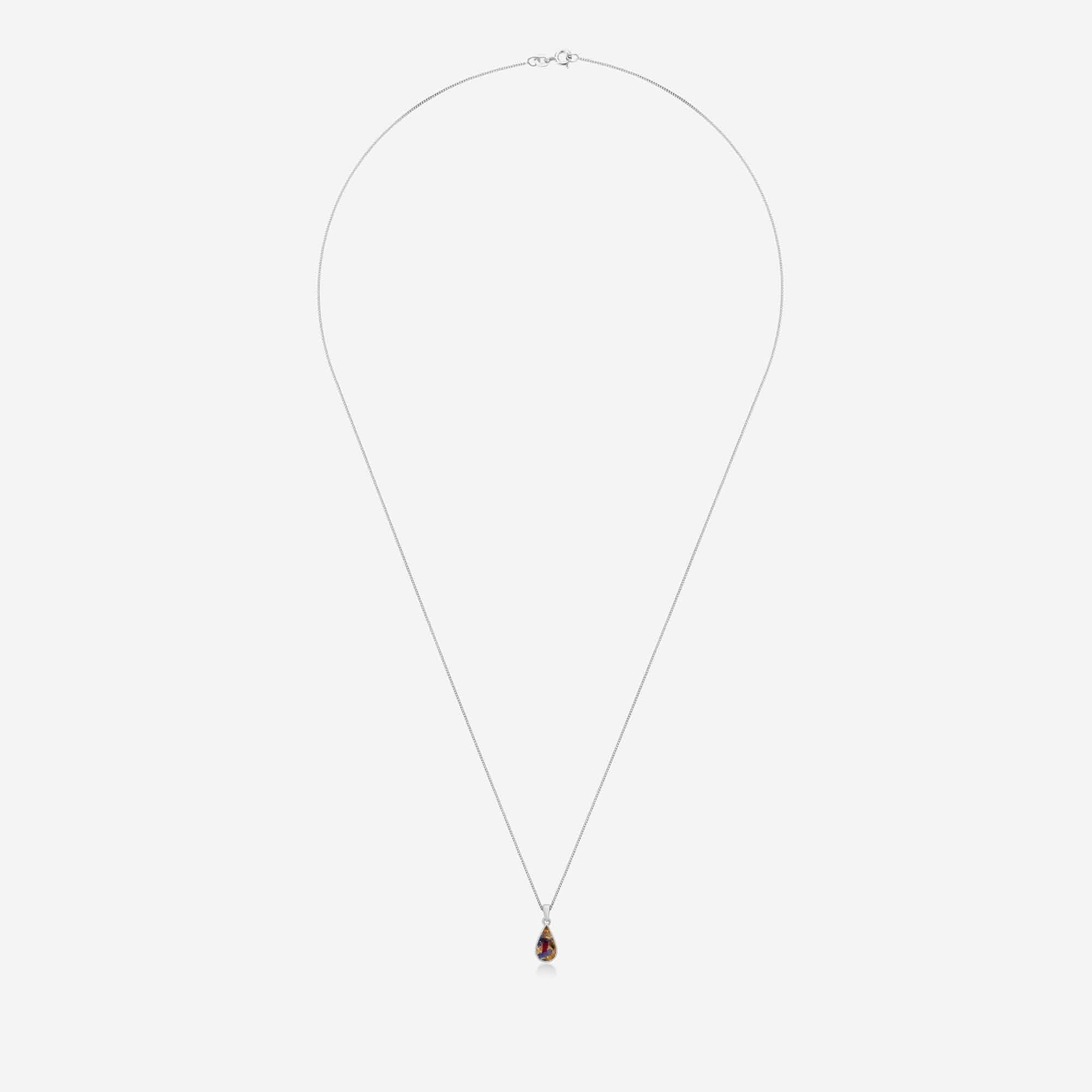 Flower Drop Silver Necklace | Dried Flower Jewellery | Featherlings UK