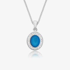 Oval Crystal Ashes Necklace | Ashes Pendant | Featherlings UK