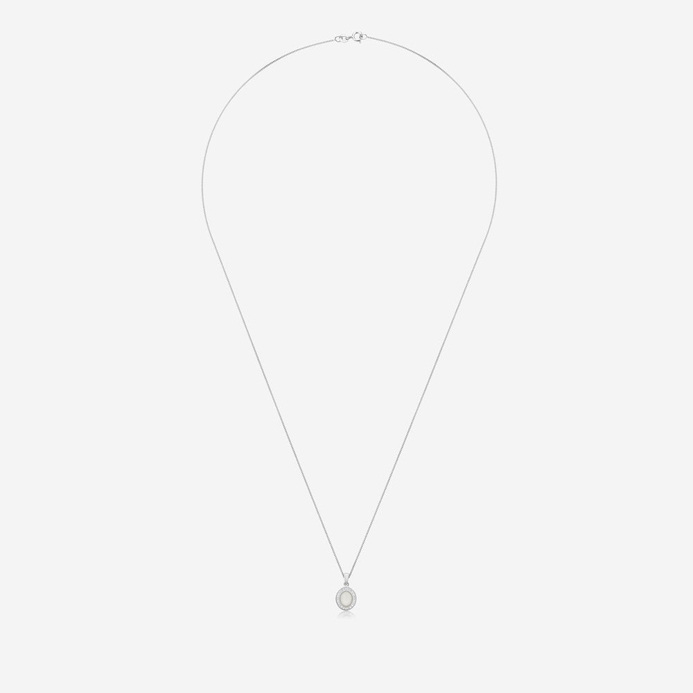 Oval Crystal Breast Milk Necklace | Breast Milk Necklace | Featherlings UK