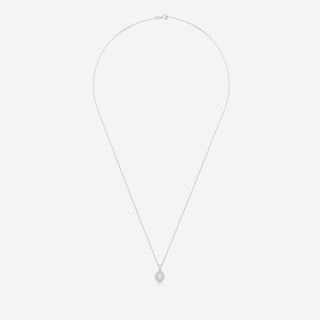 Oval Crystal Breast Milk Necklace | Breast Milk Necklace | Featherlings UK