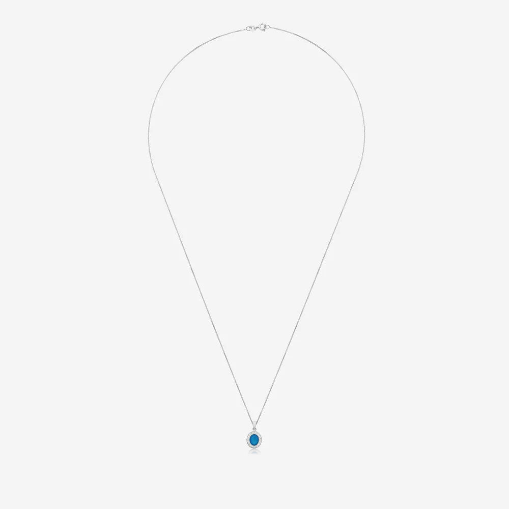 Oval Crystal Ashes Necklace | Ashes Pendant | Featherlings UK