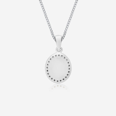 Oval Crystal Ashes Necklace | Ashes Pendant | Featherlings UK