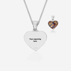 Flower Silver Heart Necklace | Dried Flower Jewellery | Featherlings UK