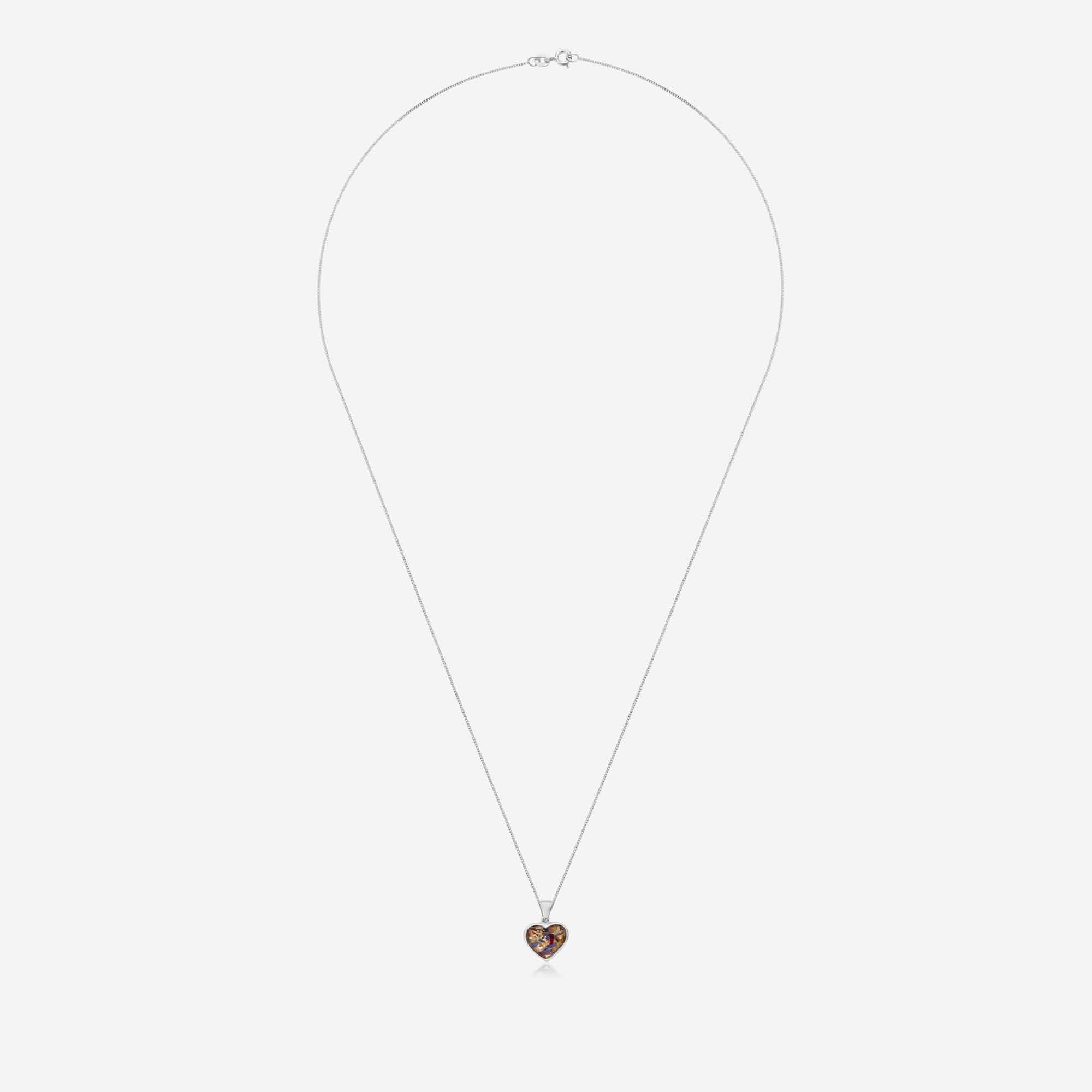 Flower Silver Heart Necklace | Dried Flower Jewellery | Featherlings UK