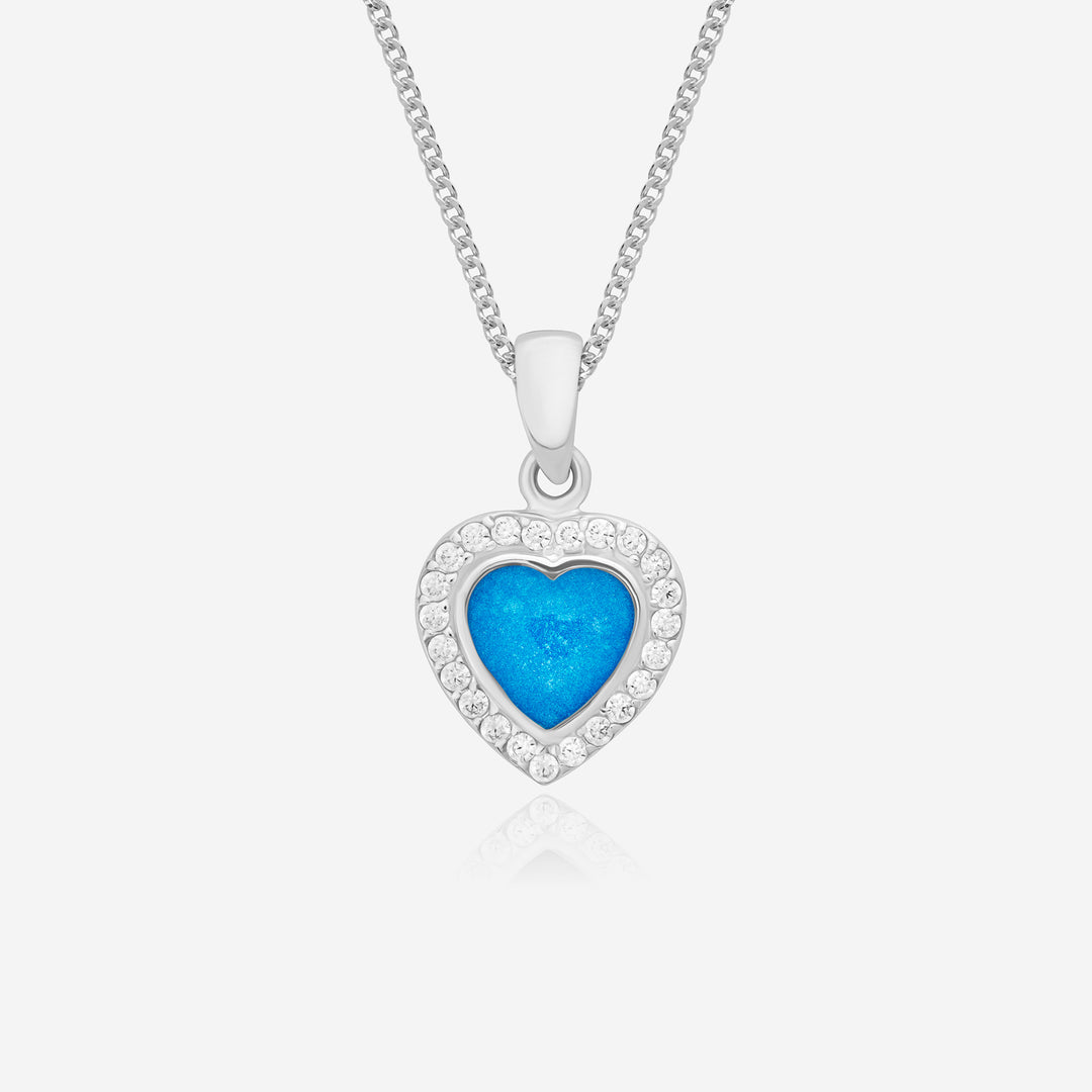 Love Heart Crystal Ashes Necklace | Ashes Pendant | Featherlings UK