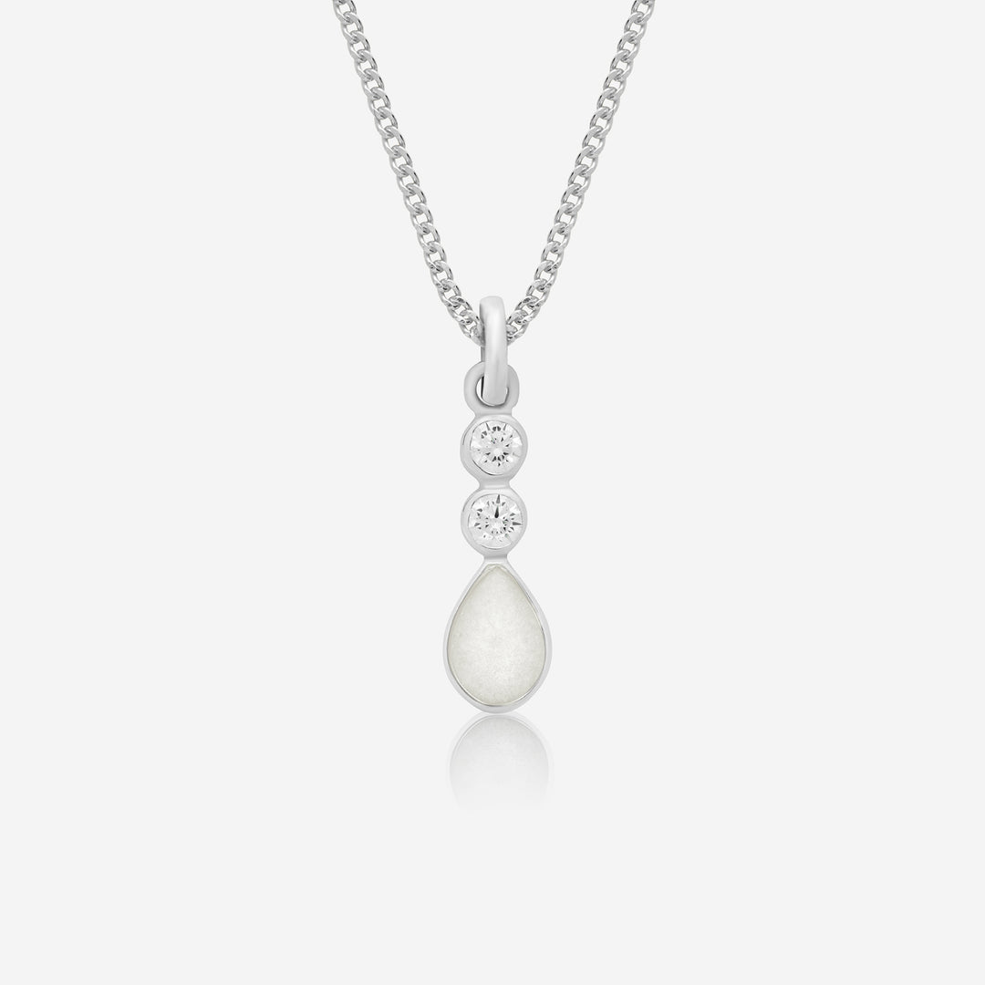 Zirconia Tear Breast Milk Necklace | Breast Milk Necklace | Featherlings UK