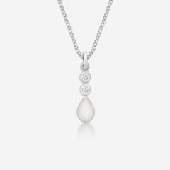 Zirconia Tear Breast Milk Necklace | Breast Milk Necklace | Featherlings UK