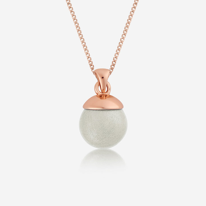 Rose Gold Sphere Breast Milk Necklace | Breast Milk Necklace | Featherlings UK