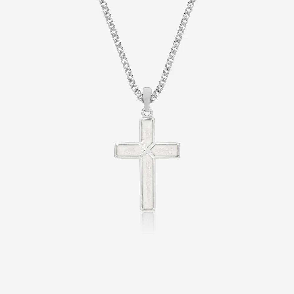 Large Cross Ashes Necklace | Ashes Pendant | Featherlings UK