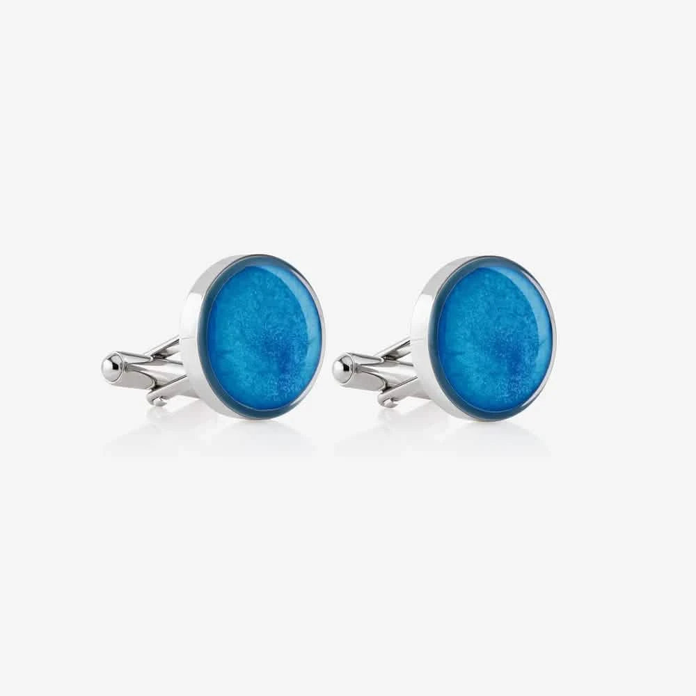 Ashes Memorial Cufflinks (Round) | Ashes Cufflinks | Featherlings UK