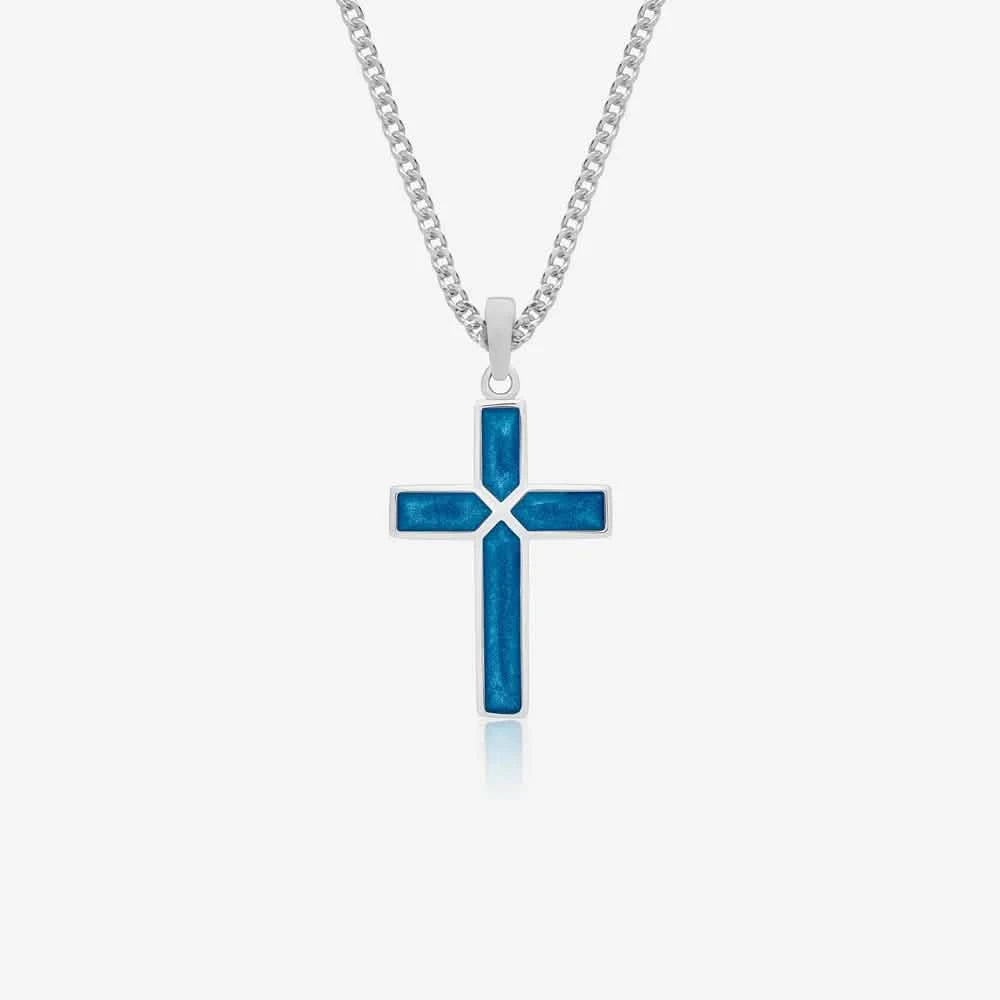 Large Cross Ashes Necklace | Ashes Pendant | Featherlings UK