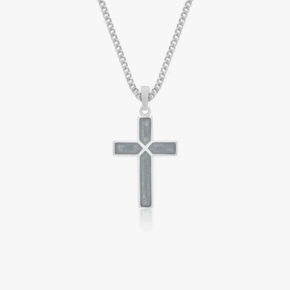Large Cross Ashes Necklace | Ashes Pendant | Featherlings UK
