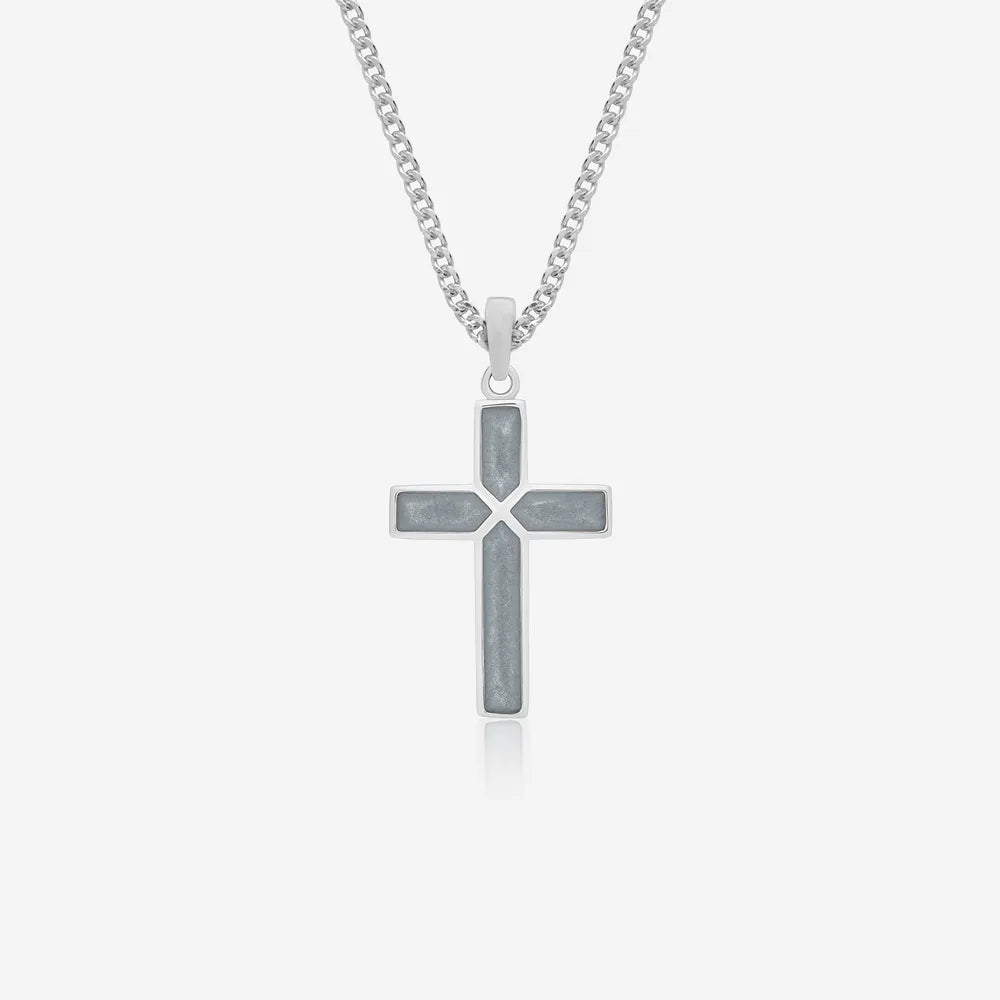 Large Cross Ashes Necklace | Ashes Pendant | Featherlings UK