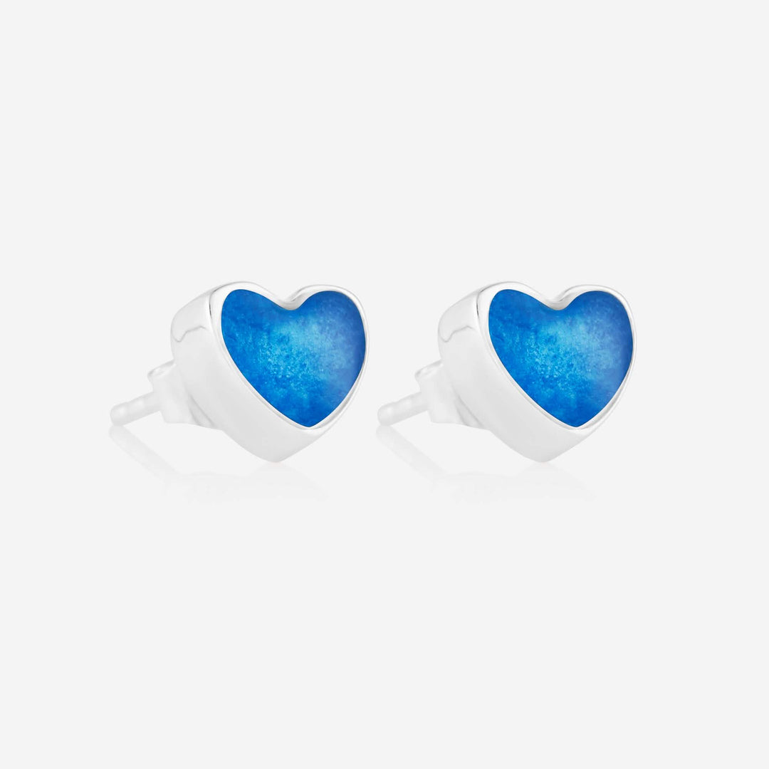 Heart Stud Ashes Earrings | Ashes Charms | Featherlings UK