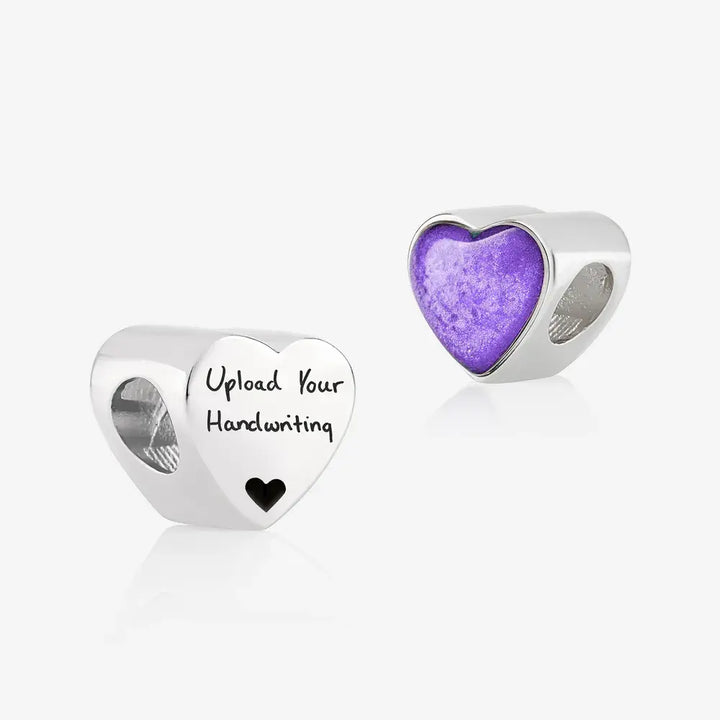 Handwriting Ashes Heart Charm | Ashes Charms | Featherlings UK
