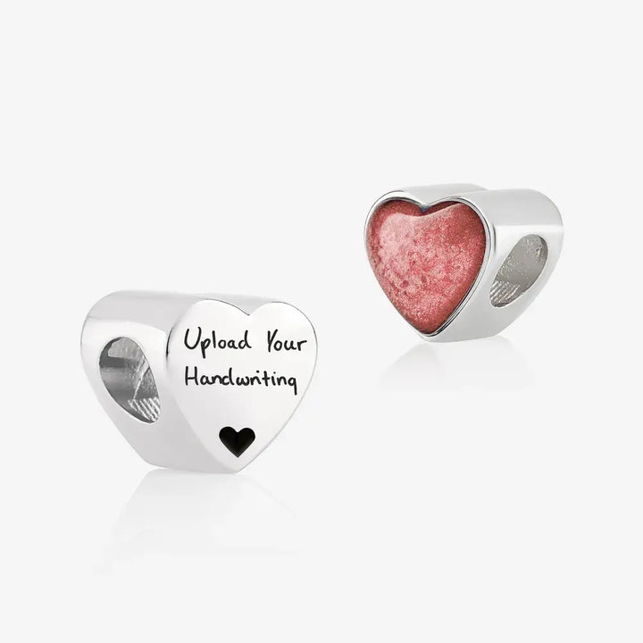 Handwriting Ashes Heart Charm | Ashes Charms | Featherlings UK