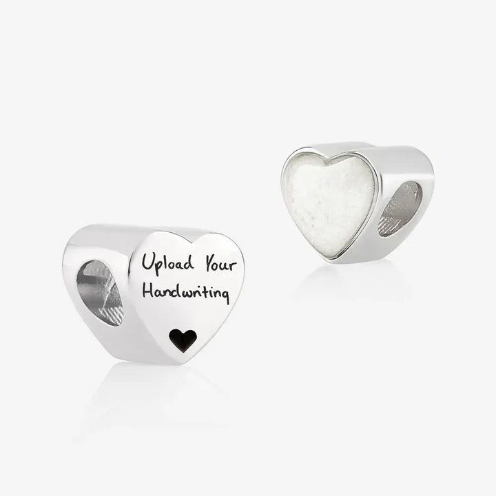Handwriting Ashes Heart Charm | Ashes Charms | Featherlings UK