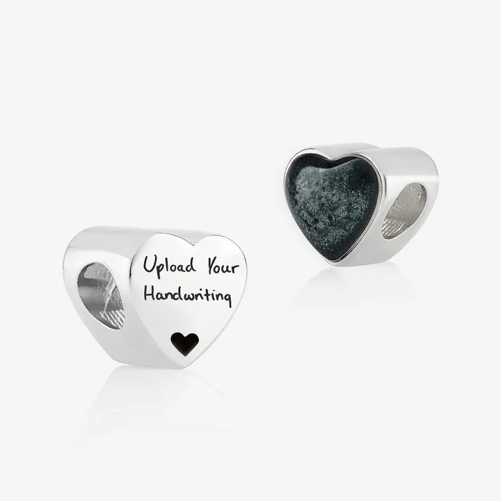 Handwriting Ashes Heart Charm | Ashes Charms | Featherlings UK