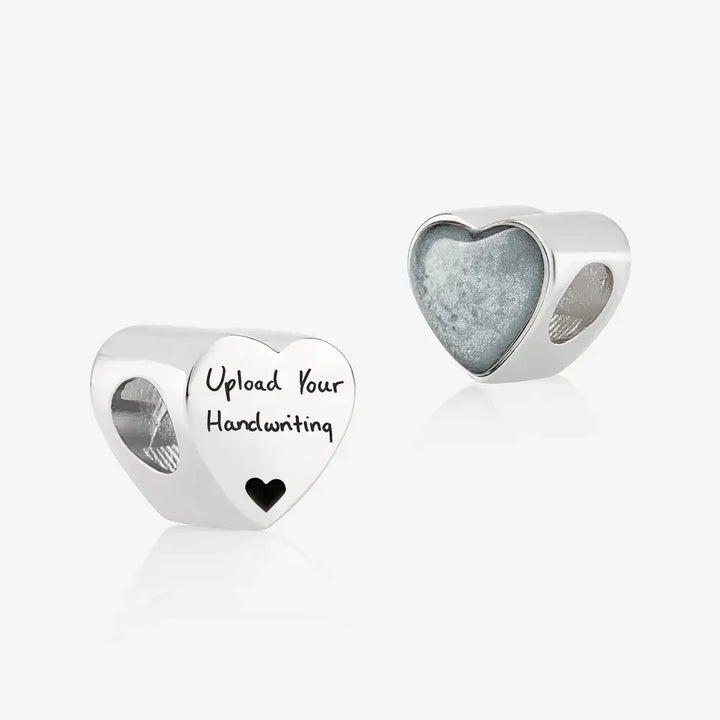 Handwriting Ashes Heart Charm | Ashes Charms | Featherlings UK
