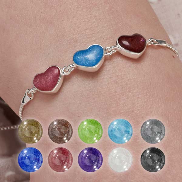 Triple Heart Ashes Bracelet | Ashes Bracelet | Featherlings UK