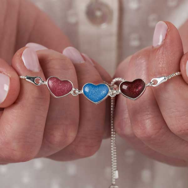 Triple Heart Ashes Bracelet | Ashes Bracelet | Featherlings UK