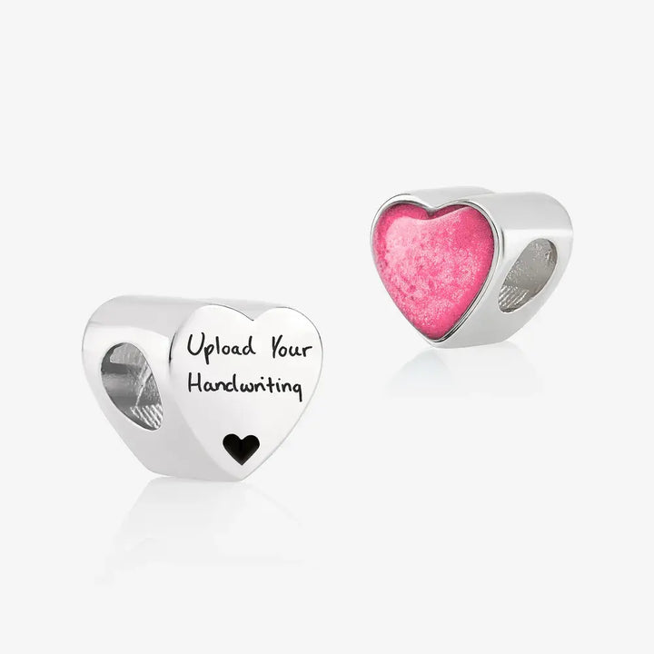 Handwriting Ashes Heart Charm | Ashes Charms | Featherlings UK