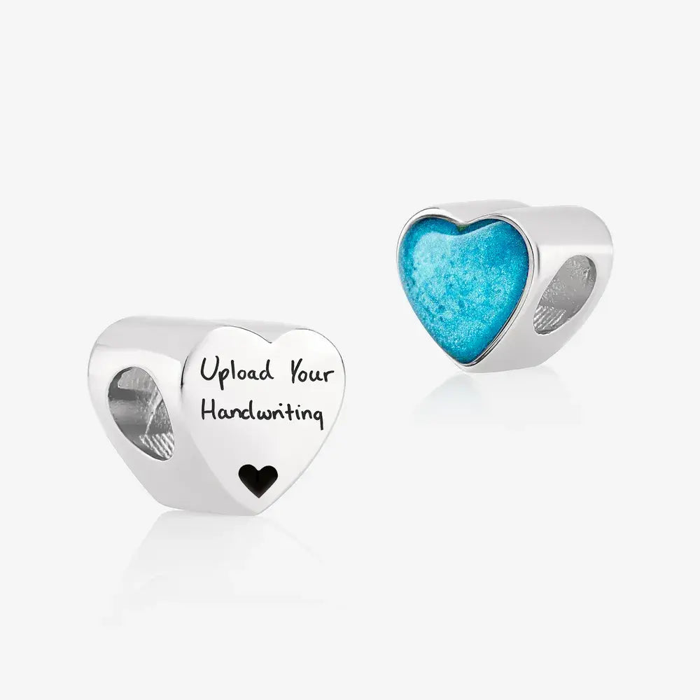 Handwriting Ashes Heart Charm | Ashes Charms | Featherlings UK