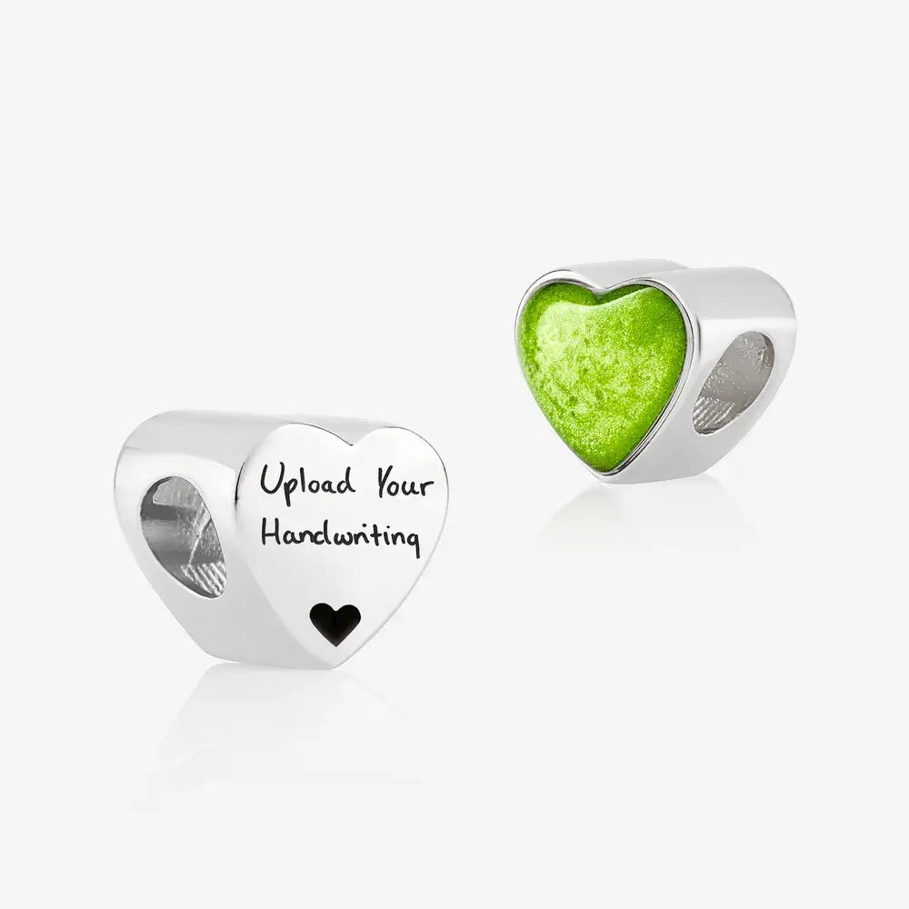 Handwriting Ashes Heart Charm | Ashes Charms | Featherlings UK