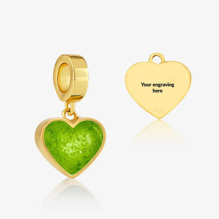 Gold Heart Dangle Ashes Charm | Ashes Charms | Featherlings UK
