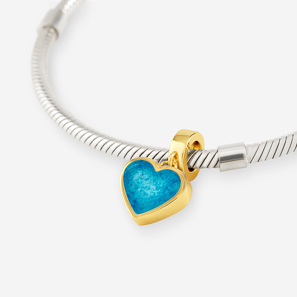 Gold Heart Dangle Ashes Charm | Ashes Charms | Featherlings UK