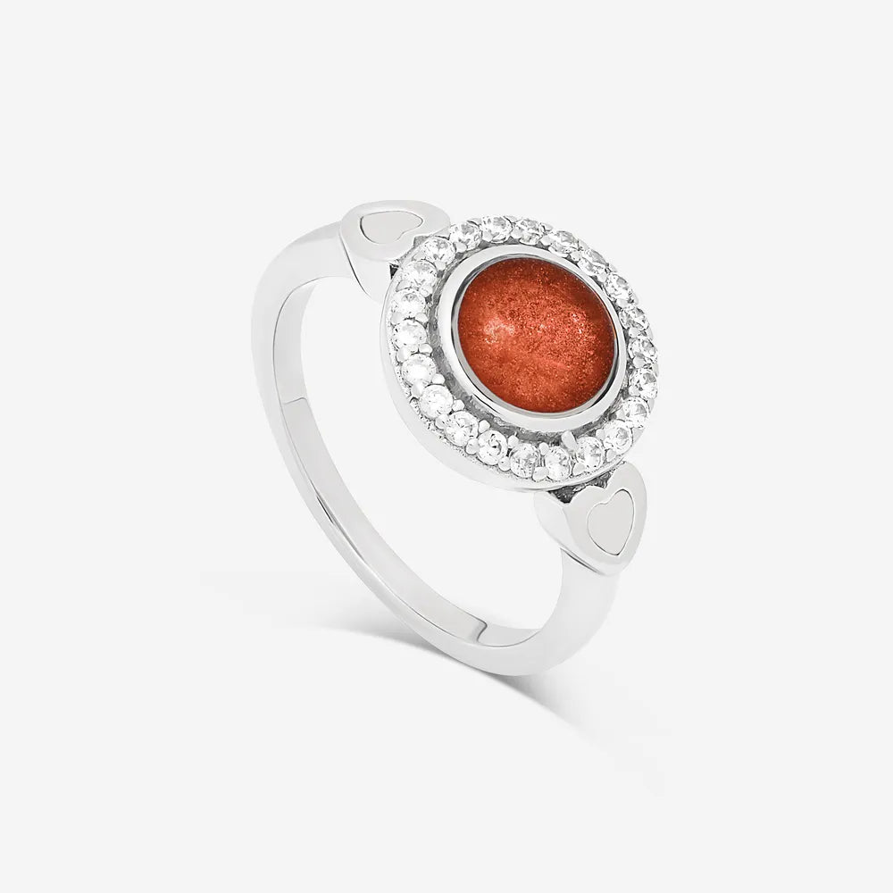Round Ashes Ring - Crystal | Ashes Rings | Featherlings UK