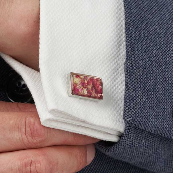 Flower Rectangle Cufflinks | Dried Flower Jewellery | Featherlings UK