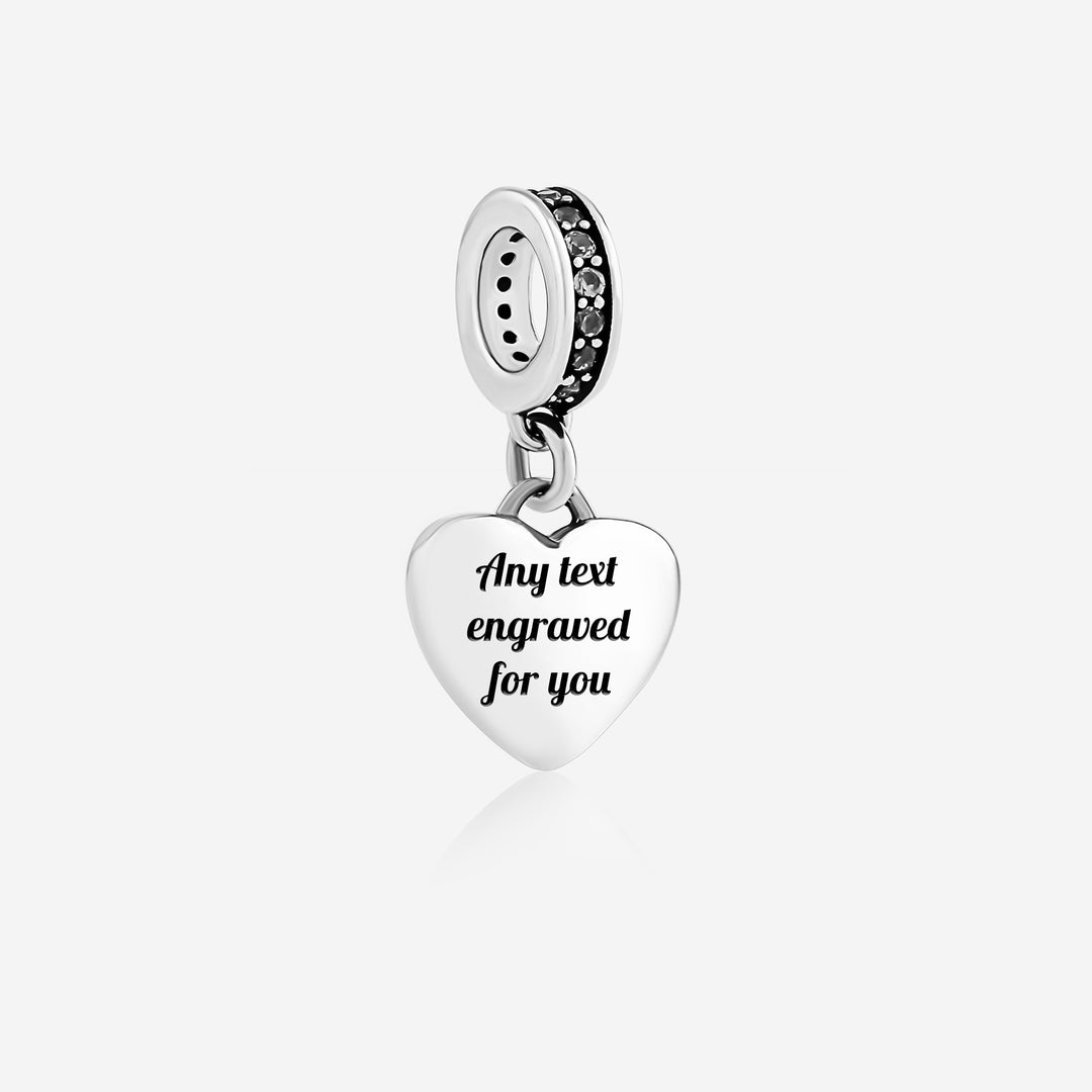 Crystal Engraved Dangle Charm | Photo Charms | Featherlings UK