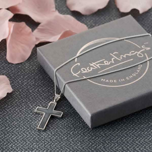 Cross Ashes Necklace | Ashes Pendant | Featherlings UK