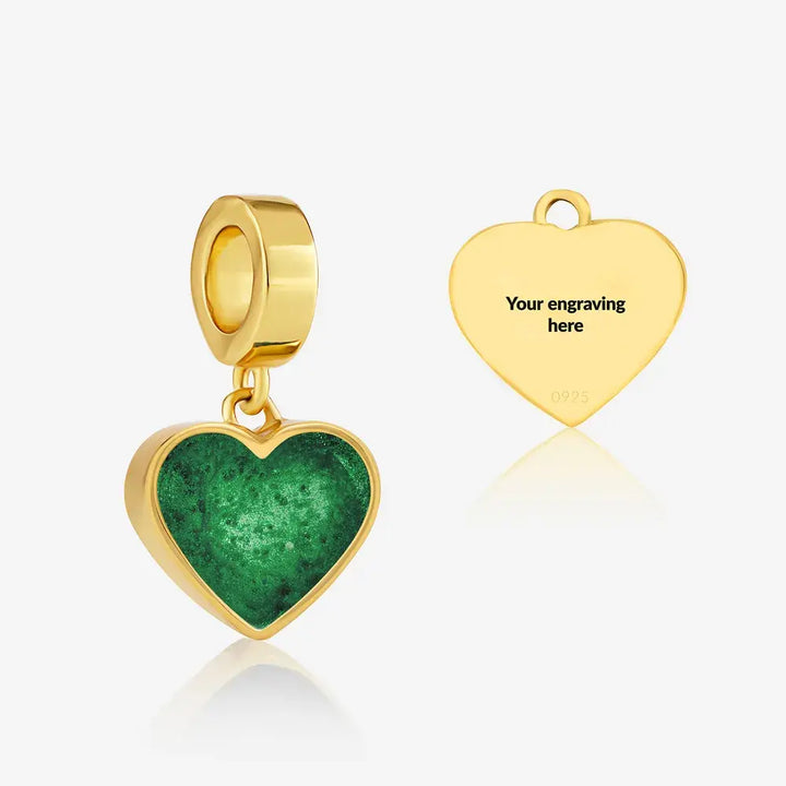 Gold Heart Dangle Ashes Charm | Ashes Charms | Featherlings UK
