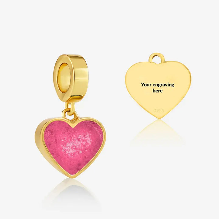 Gold Heart Dangle Ashes Charm | Ashes Charms | Featherlings UK