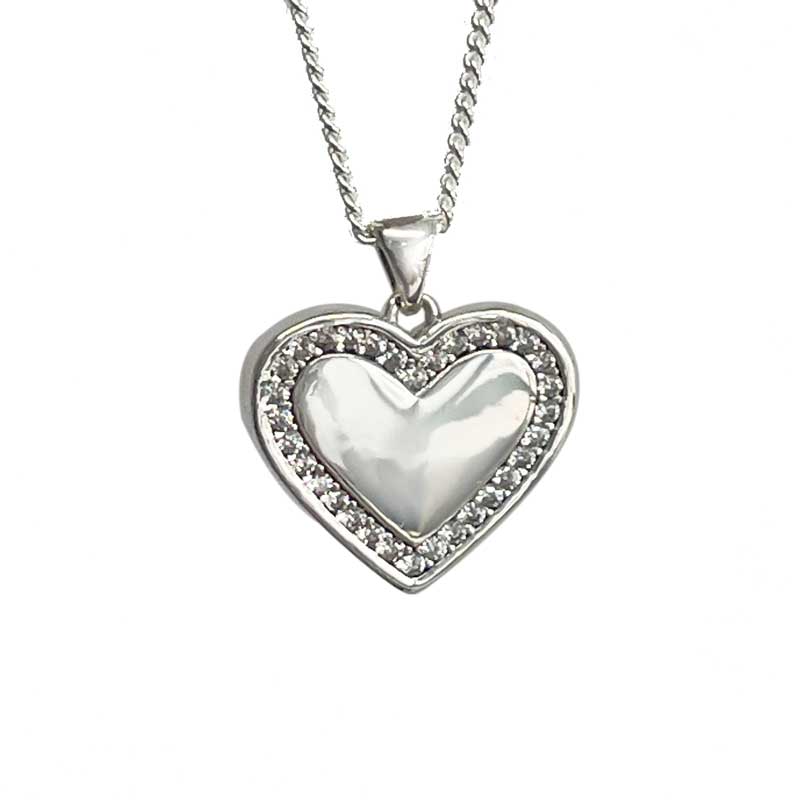 Zirconia Heart Necklace | Photo Locket | Featherlings UK