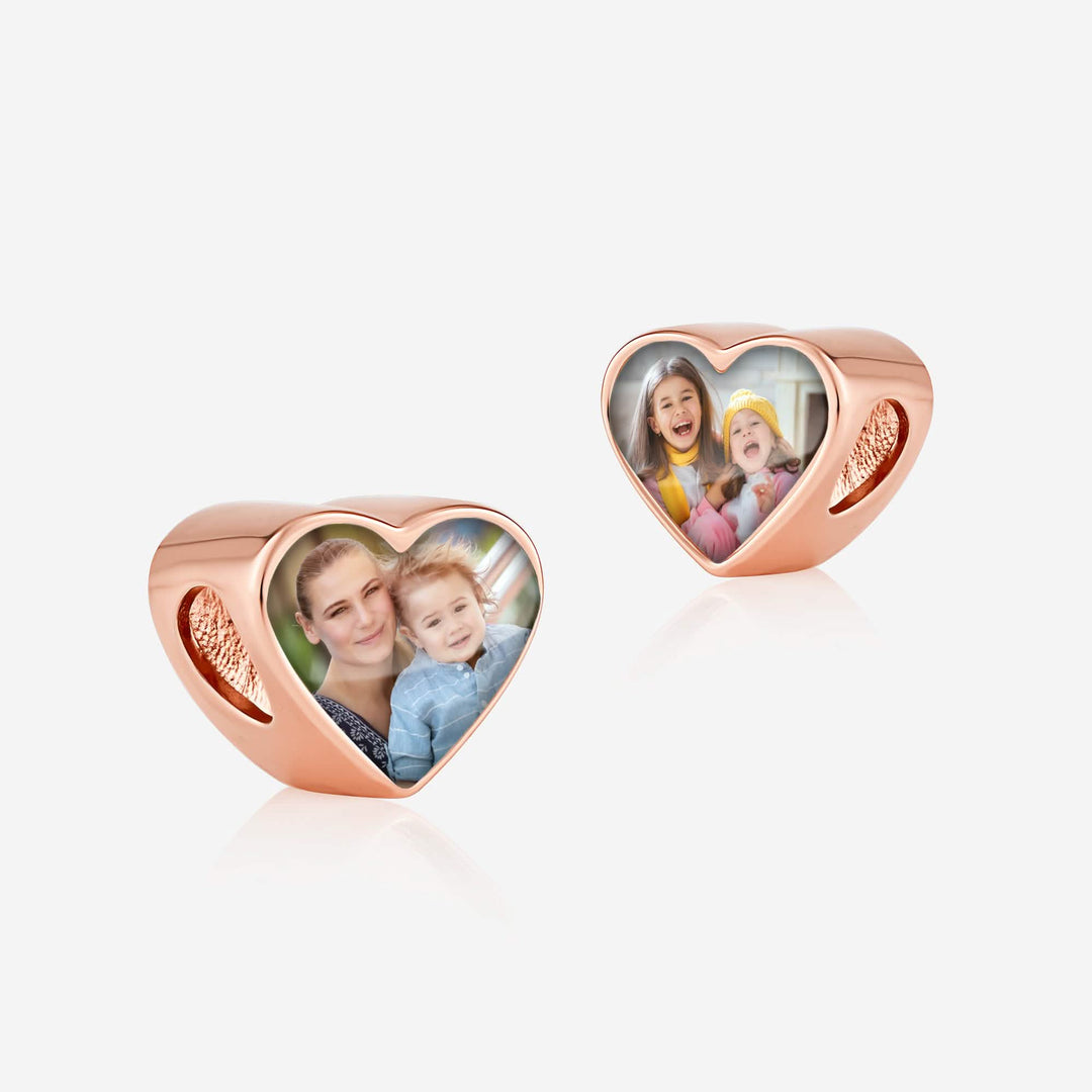 Rose Double Photo Charm | Rose Gold Photo Charm | Featherlings UK