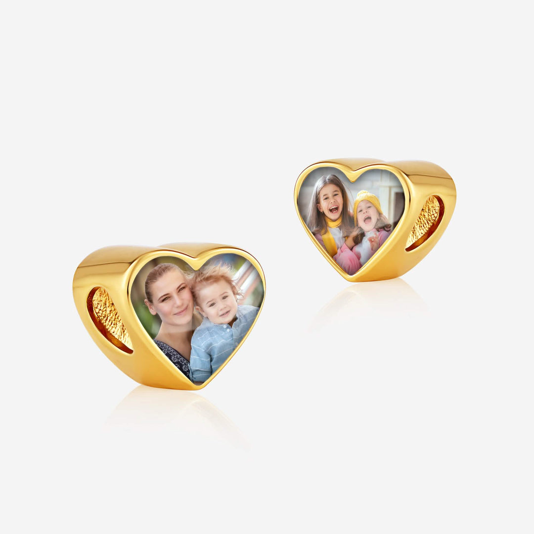 Gold Double Photo Charm | Rose Gold Photo Charm | Featherlings UK