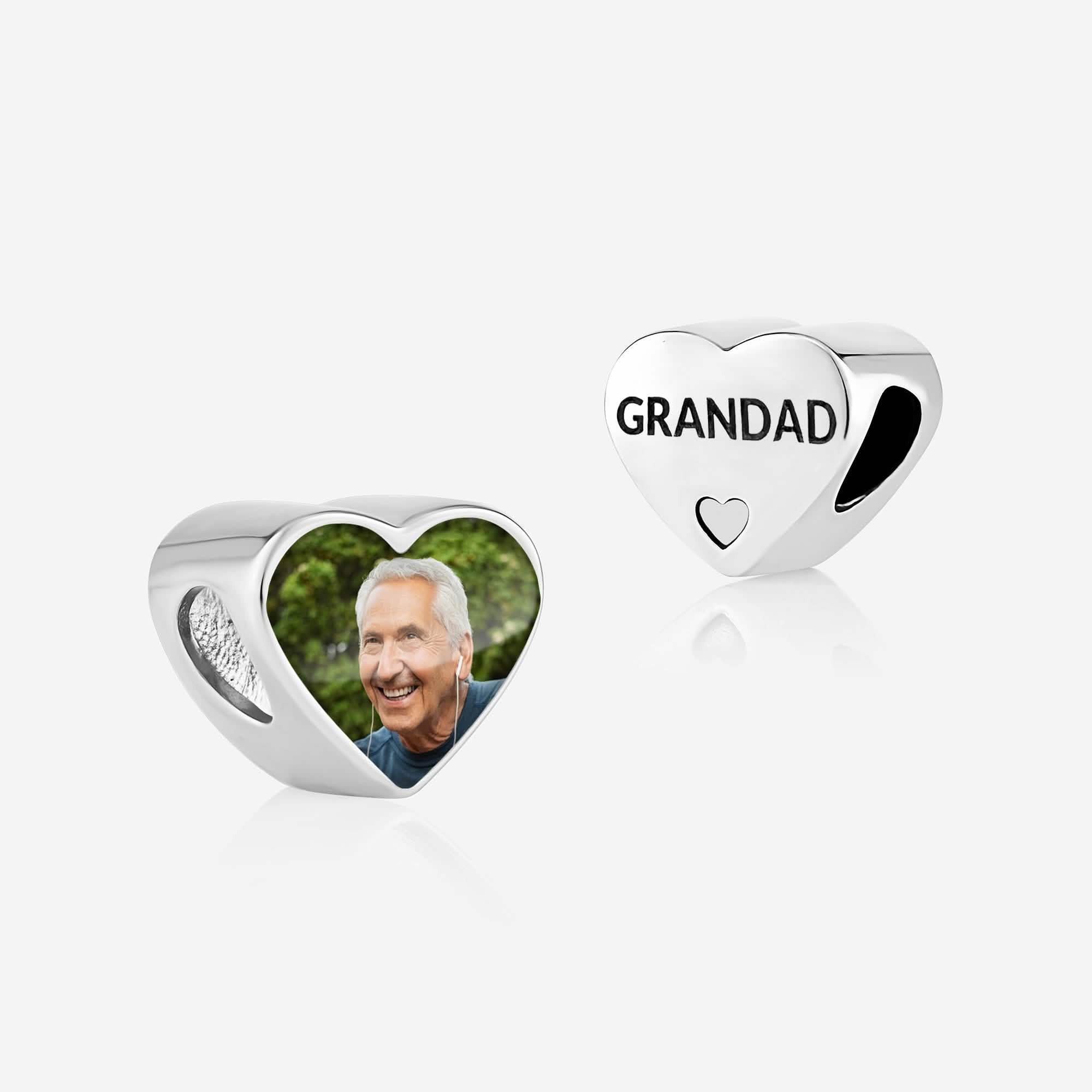 Grandad Heart Photo Charm | Photo Charms | Featherlings UK