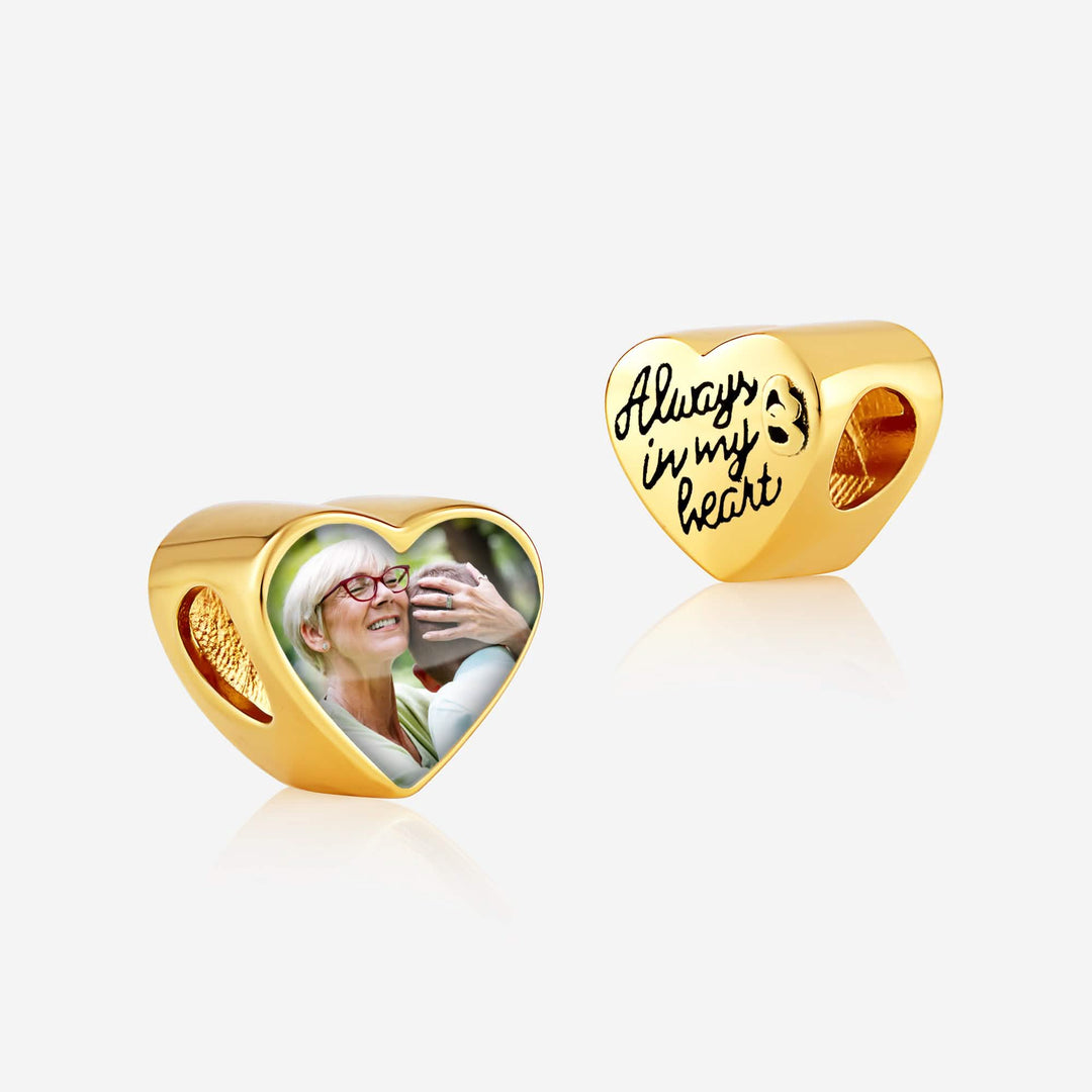 Gold Always In My Heart Photo Charm | Photo Charms | Featherlings UK