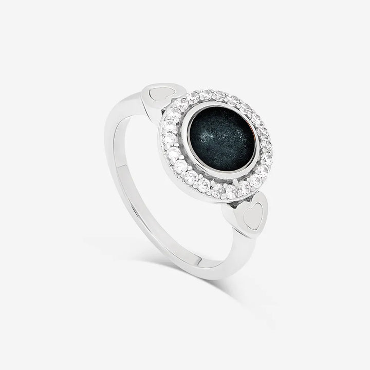 Round Ashes Ring - Crystal | Ashes Rings | Featherlings UK
