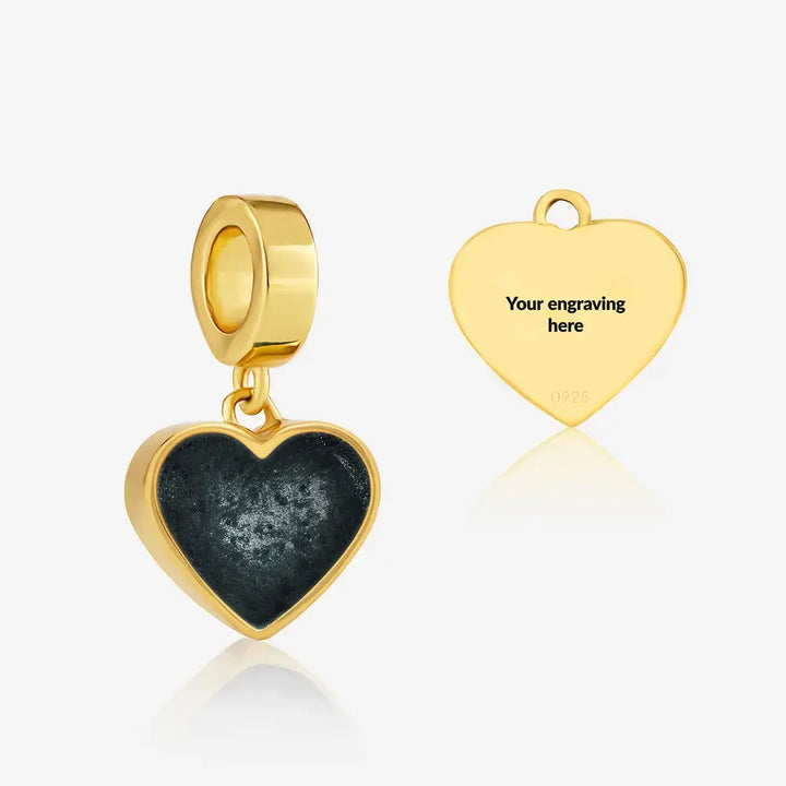 Gold Heart Dangle Ashes Charm | Ashes Charms | Featherlings UK