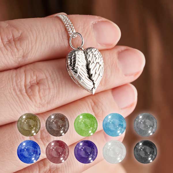 Angel Wings Ashes Locket | Ashes Necklace | Featherlings UK